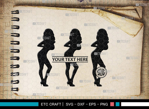 Devil Woman Striptease Monogram, Devil Woman Striptease Silhouette, Devil Woman Striptease SVG, Striptease Svg, Girl Svg, Sexy Woman Bundle, SB00424 SVG ETC Craft 