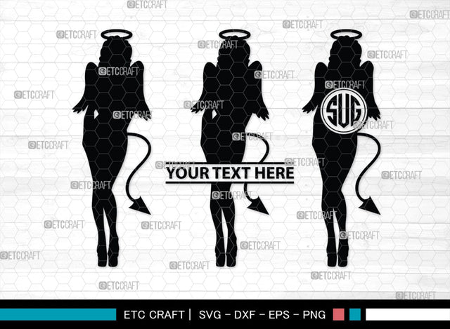 Devil Woman Striptease Monogram, Devil Woman Striptease Silhouette, Devil Woman Striptease SVG, Striptease Svg, Girl Svg, Sexy Woman Bundle, SB00424 SVG ETC Craft 