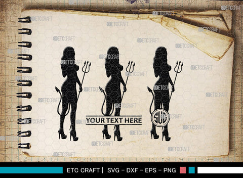 Devil Woman Striptease Monogram, Devil Woman Striptease Silhouette, Devil Woman Striptease SVG, Striptease Svg, Girl Svg, Sexy Woman Bundle, SB00424 SVG ETC Craft 