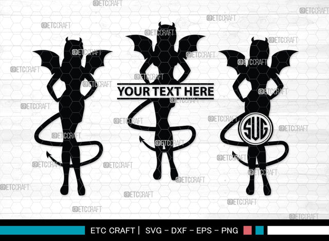 Devil Woman Striptease Monogram, Devil Woman Striptease Silhouette, Devil Woman Striptease SVG, Striptease Svg, Girl Svg, Sexy Woman Bundle, SB00424 SVG ETC Craft 