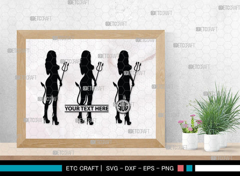 Devil Woman Striptease Monogram, Devil Woman Striptease Silhouette, Devil Woman Striptease SVG, Striptease Svg, Girl Svg, Sexy Woman Bundle, SB00424 SVG ETC Craft 