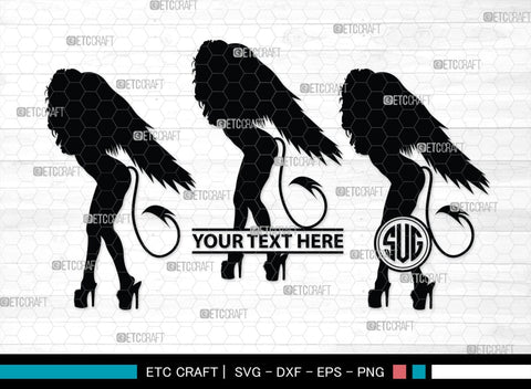 Devil Woman Striptease Monogram, Devil Woman Striptease Silhouette, Devil Woman Striptease SVG, Striptease Svg, Girl Svg, Sexy Woman Bundle, SB00424 SVG ETC Craft 