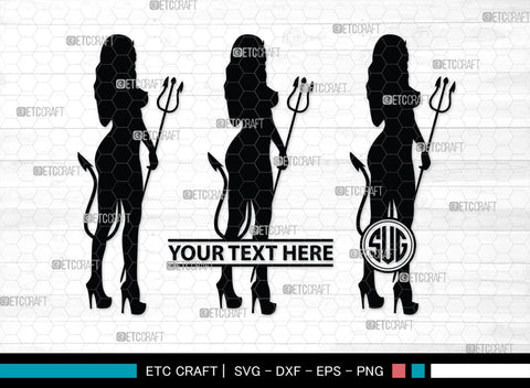 Devil Woman Striptease Monogram, Devil Woman Striptease Silhouette, Devil Woman Striptease SVG, Striptease Svg, Girl Svg, Sexy Woman Bundle, SB00424 SVG ETC Craft 