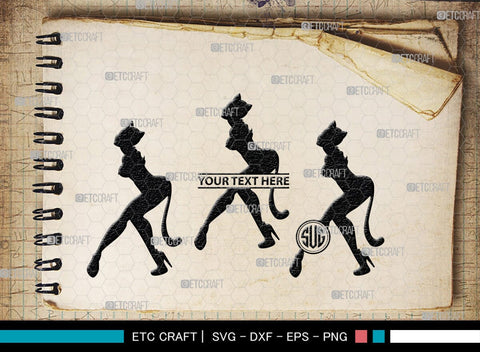 Devil Woman Striptease Monogram, Devil Woman Striptease Silhouette, Devil Woman Striptease SVG, Striptease Svg, Girl Svg, Sexy Woman Bundle, SB00424 SVG ETC Craft 