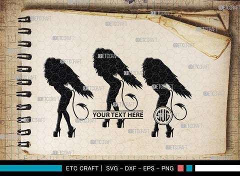 Devil Woman Striptease Monogram, Devil Woman Striptease Silhouette, Devil Woman Striptease SVG, Striptease Svg, Girl Svg, Sexy Woman Bundle, SB00424 SVG ETC Craft 