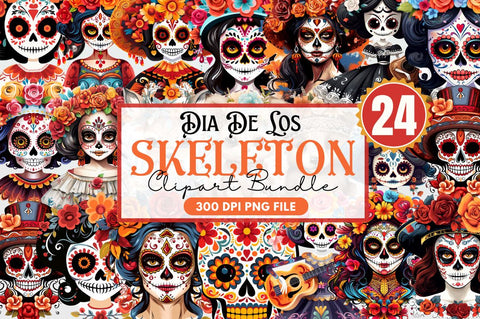 Dia De Los Muertos Skeleton Clipart Sublimation Regulrcrative 