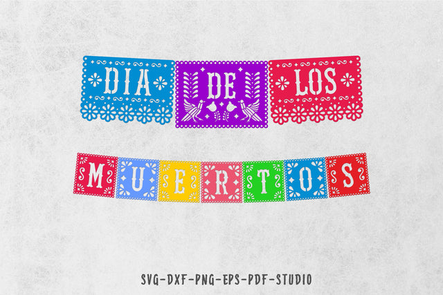 Dia de los muertos svg | Papel picado banner svg SVG CuttingLineStore 
