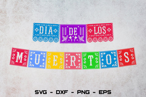 Dia de los muertos svg | Papel picado banner svg SVG CuttingLineStore 