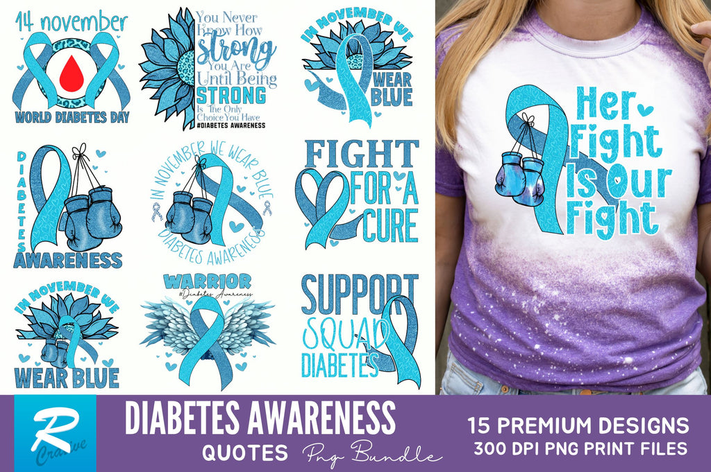 Diabetes Awareness Sublimation Bundle - So Fontsy