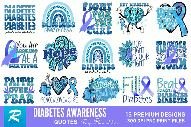 Diabetes Awareness Sublimation Bundle Sublimation Regulrcrative 