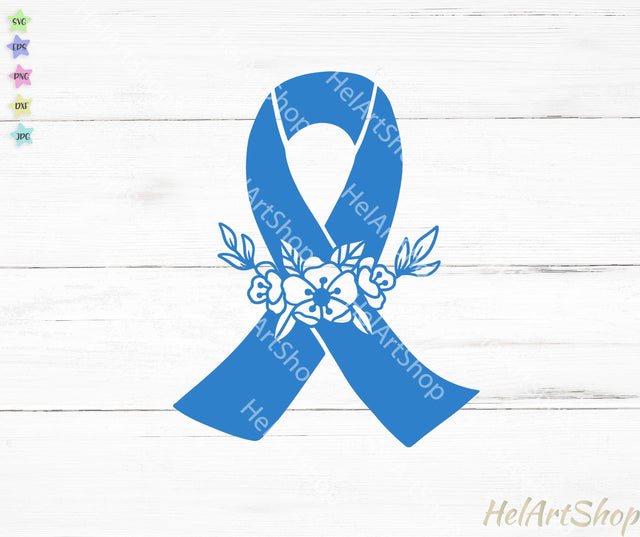 Diabetes awareness svg, blue ribbon svg SVG _HelArtShop_ 