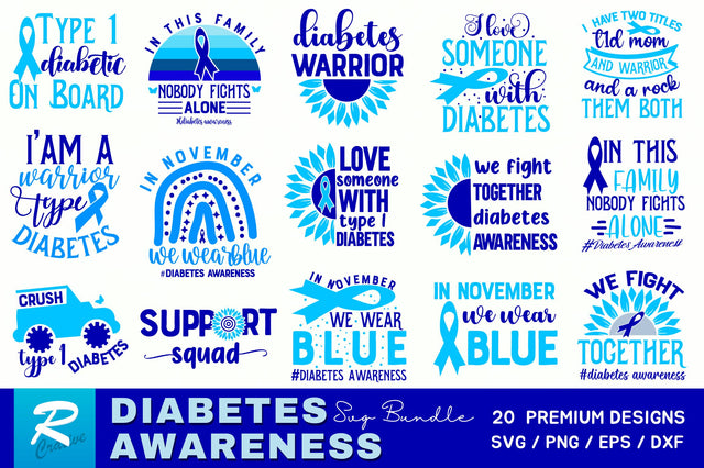 Diabetes Awareness Svg Bundle SVG Regulrcrative 