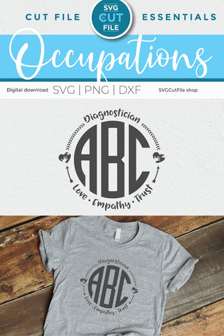Diagnostician svg, monogram svg, educational SVG SVG Cut File 