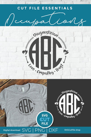 Diagnostician svg, monogram svg, educational SVG SVG Cut File 