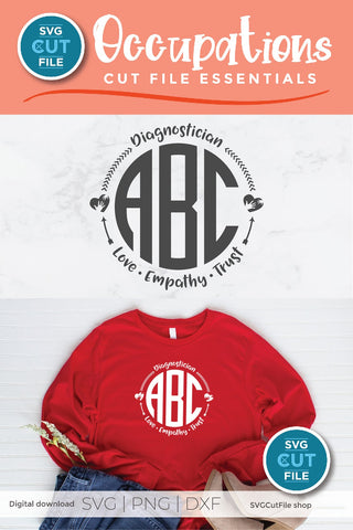 Diagnostician svg, monogram svg, educational SVG SVG Cut File 