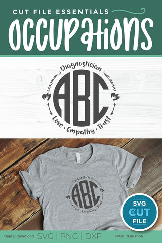 Diagnostician svg, monogram svg, educational SVG SVG Cut File 