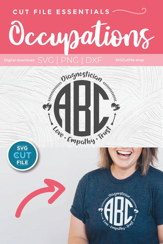 Diagnostician svg, monogram svg, educational SVG SVG Cut File 