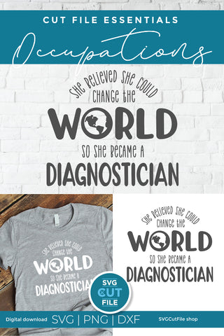 Diagnostician svg, school diagnostician, change the world SVG SVG Cut File 