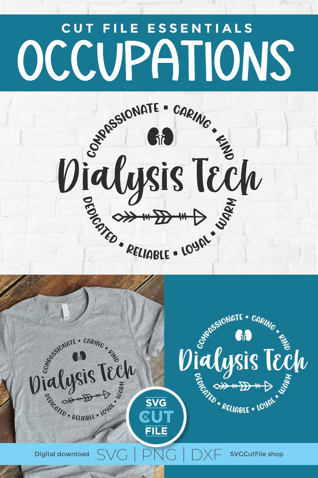 Dialysis Tech SVG with Round Circle SVG SVG Cut File 