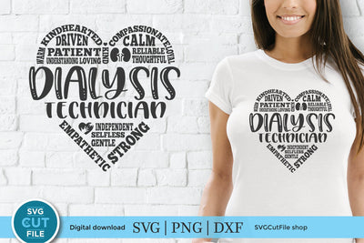 Dialysis Technician svg, Dialysis Tech svg, kidney tech svg, gift idea svg, CCHT svg, Dialysis heart shape, kidney dialysis gift svg dxf SVG SVG Cut File 