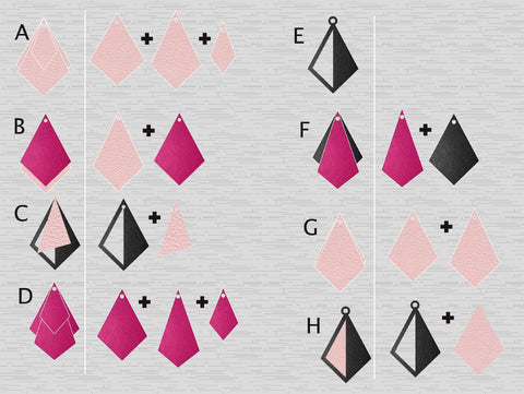 Diamond Earring SVG Templates | Set of 8 SVG Designs SVG So Fontsy Design Shop 