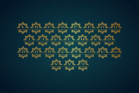 Diamond Mandala Monogram Font Dm Letter Studio 