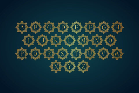 Diamond Mandala Monogram Font Dm Letter Studio 