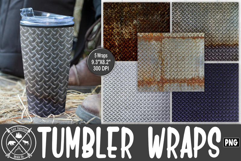 Diamond Plated Metal Skinny Tumbler Wrap Sublimation Bundle Sublimation Last Frontier Design Co. 