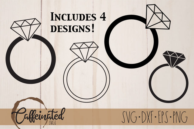 Diamond Ring SVG, Engagement Ring svg SVG Caffeinated SVGs 