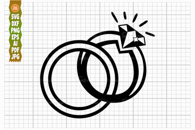 Diamond Ring SVG PNG DXF, Wedding Ring Svg, Wedding Clipart, Svg Cut File SVG TonisArtStudio 