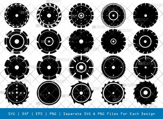 Diamond Saw Blades Silhouette, Diamond Saw Blades SVG, Saw Blades Svg, Saw Svg, Carpentry Svg, Saw Blades Bundle, SB00939 SVG ETC Craft 