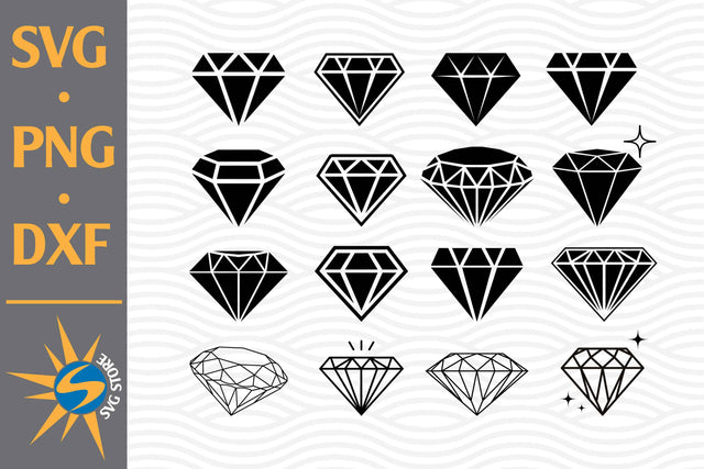 Diamond Silhouette SVG, PNG, DXF Digital Files Include SVG SVGStoreShop 