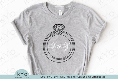 Diamond Wedding Ring Monogram Svg Png Dxf Files SVG kYo Digital Studio 