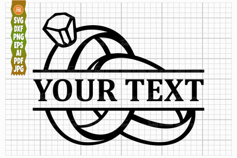 Diamond Wedding Ring SVG, Rings Monogram Frame Svg SVG TonisArtStudio 