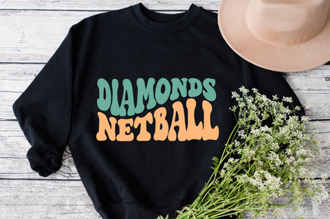 Diamonds Netball svg, wavy style svg, EPS PNG Cricut Instant Download SVG Fauz 