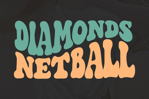 Diamonds Netball svg, wavy style svg, EPS PNG Cricut Instant Download SVG Fauz 