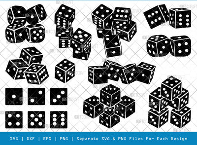 Dice SVG Bundle, Dice Silhouette, Casino Svg, Gamble Svg, Rolling Dice Svg, Game Dice Svg, Dice Faces Svg, Dice Bundle SVG ETC Craft 