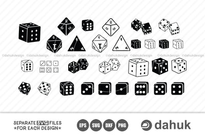 dice svg | casino | roulette | stencil | vinyl | Dice Silhouette Clipart Cuttable Design SVG PNG DXF & eps Designs SVG dahukdesign 