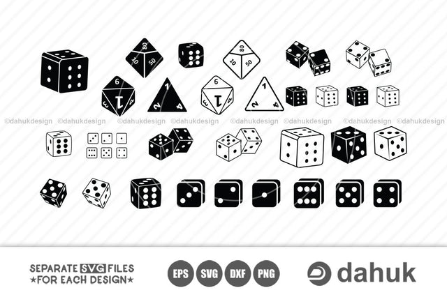 dice svg | casino | roulette | stencil | vinyl | Dice Silhouette Clipart Cuttable Design SVG PNG DXF & eps Designs SVG dahukdesign 