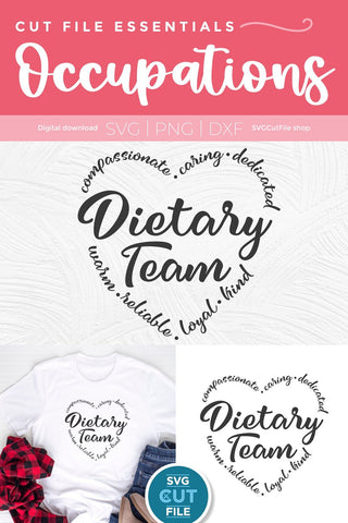 Dietary team svg, dietary aide, dietitian, student nutritionist, rd svg, rdn svg, worker, assistant, svg dxf png, certified, diet helper svg SVG SVG Cut File 