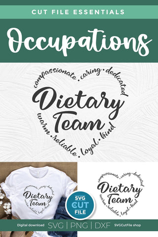 Dietary team svg, dietary aide, dietitian, student nutritionist, rd svg, rdn svg, worker, assistant, svg dxf png, certified, diet helper svg SVG SVG Cut File 