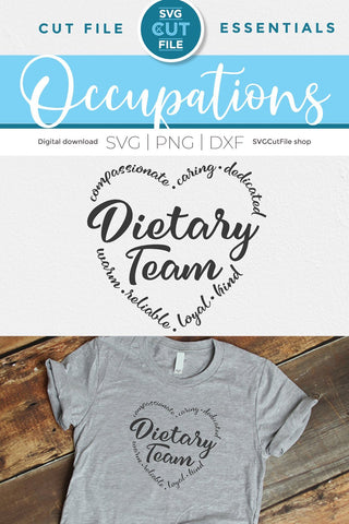 Dietary team svg, dietary aide, dietitian, student nutritionist, rd svg, rdn svg, worker, assistant, svg dxf png, certified, diet helper svg SVG SVG Cut File 