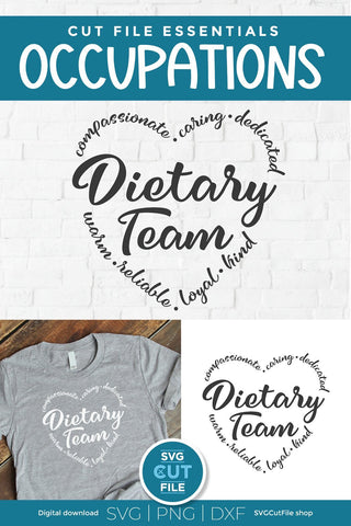 Dietary team svg, dietary aide, dietitian, student nutritionist, rd svg, rdn svg, worker, assistant, svg dxf png, certified, diet helper svg SVG SVG Cut File 