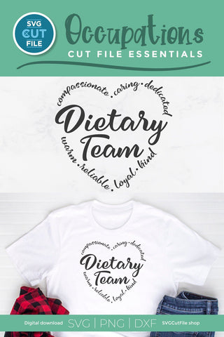 Dietary team svg, dietary aide, dietitian, student nutritionist, rd svg, rdn svg, worker, assistant, svg dxf png, certified, diet helper svg SVG SVG Cut File 