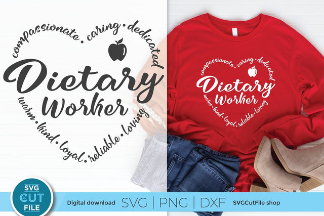 Dietary worker svg, dietary aide, dietitian, student nutritionist, rd svg, rdn svg, assistant svg, svg dxf png, certified, diet helper svg SVG SVG Cut File 