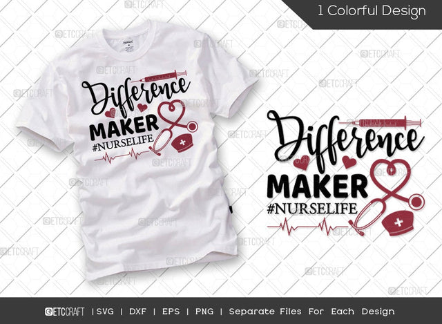Difference Maker SVG Cut File | Stethoscopes Svg | Nursing Life Svg | Caregiver Svg | Funny Nurse Svg | Medical Svg | Nurse Quote Svg SVG ETC Craft 