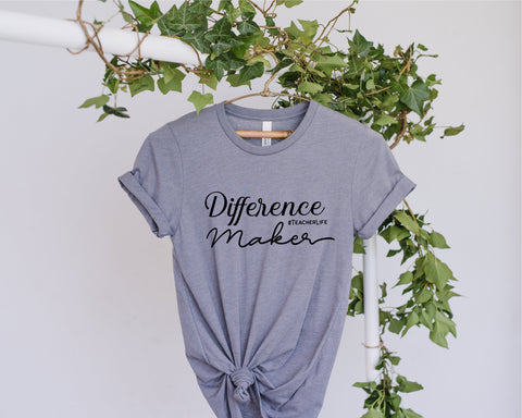 Difference Maker svg, Teacher svg, Teacher life Svg, Homeschool Mom svg, Teacher appreciation svg, teacher tee svg, svg for shirt, png dxf SVG Fauz 