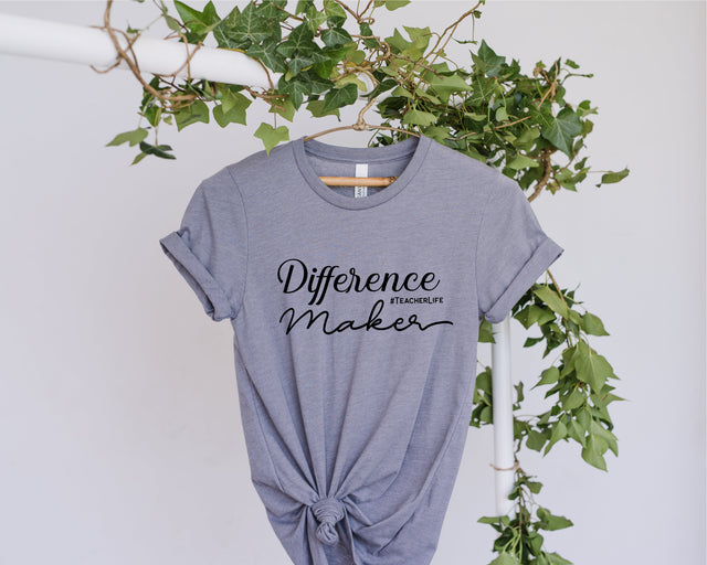 Difference Maker svg, Teacher svg, Teacher life Svg, Homeschool Mom svg, Teacher appreciation svg, teacher tee svg, svg for shirt, png dxf SVG Fauz 