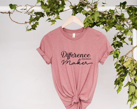 Difference Maker svg, Teacher svg, Teacher life Svg, Homeschool Mom svg, Teacher appreciation svg, teacher tee svg, svg for shirt, png dxf SVG Fauz 