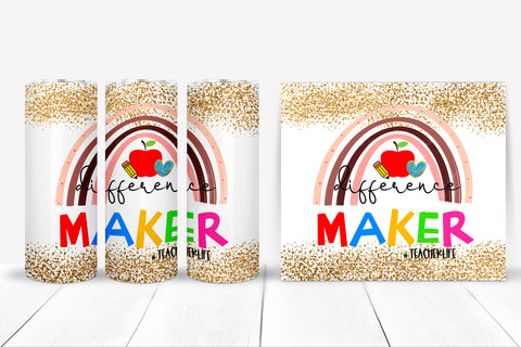 Difference Maker Teacher Tumbler Sublimation I 20 Oz Tumbler Sublimation Happy Printables Club 